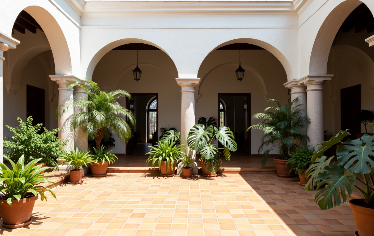 Quiet courtyard in Mexico City